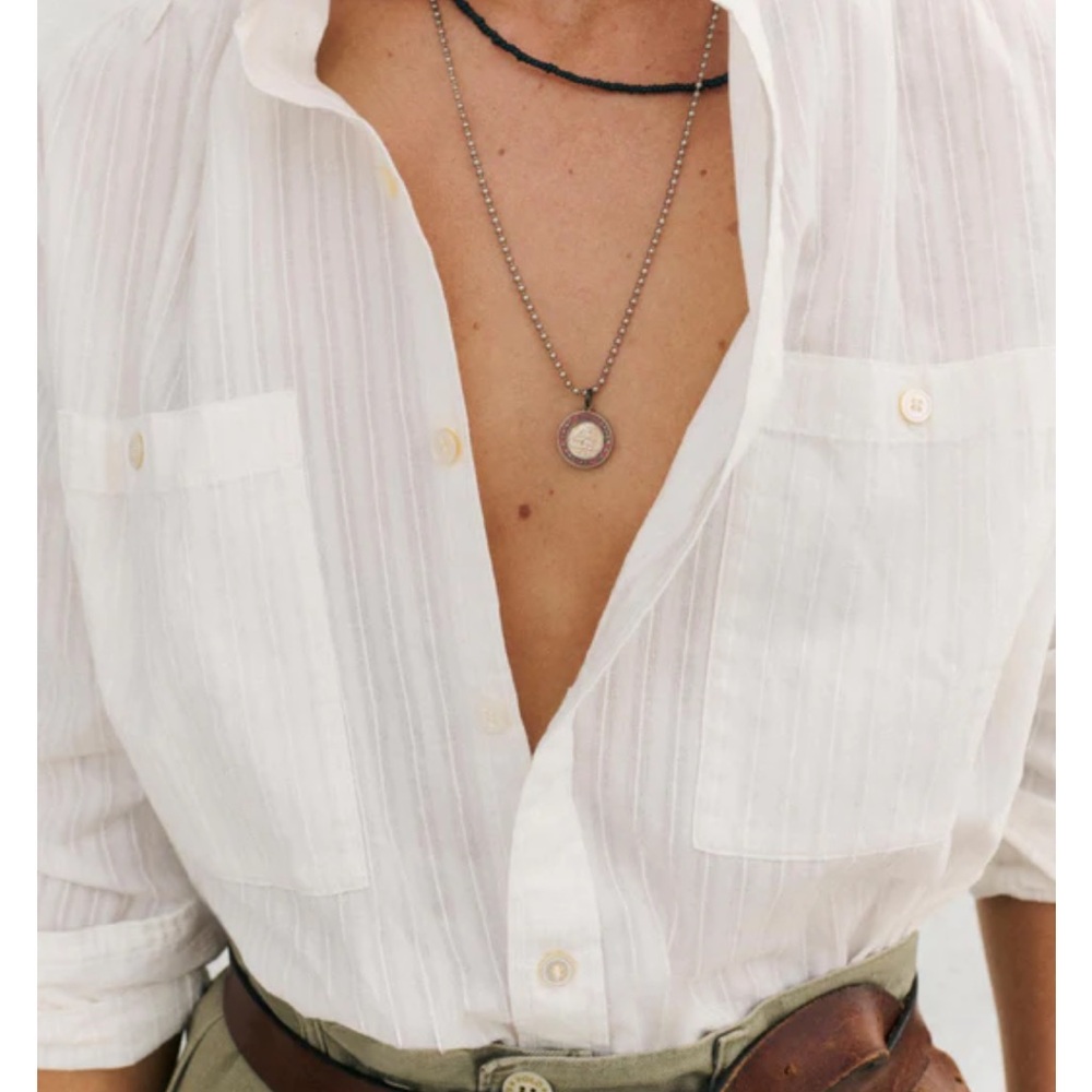 Buck Mason Ivory Button-Up Shirt - (cotton dobby studio shirt)